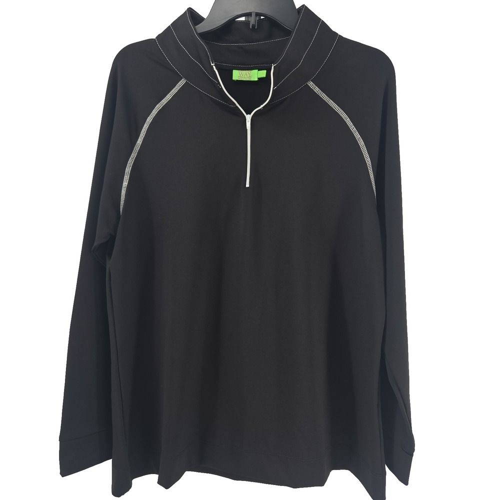 Catherine Way USA Women's Large Black Nylon Quarter Zip Pullover